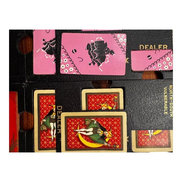 Vtg Duplicate Bridge Game Set w/Guide Bridge Headquarters NY 16 Trays w/Cards - Picture 12 of 16